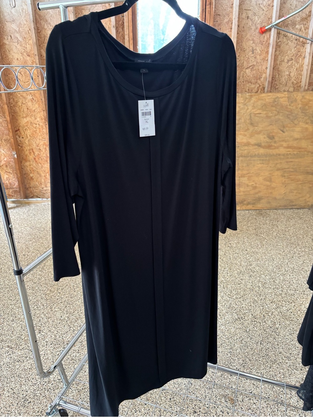 J. Jill Black Wearever Long-Sleeve Jersey Shift Dress